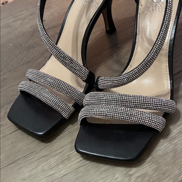Vince Camuto Black and Silver Strappy Heels - Picture 2 of 7